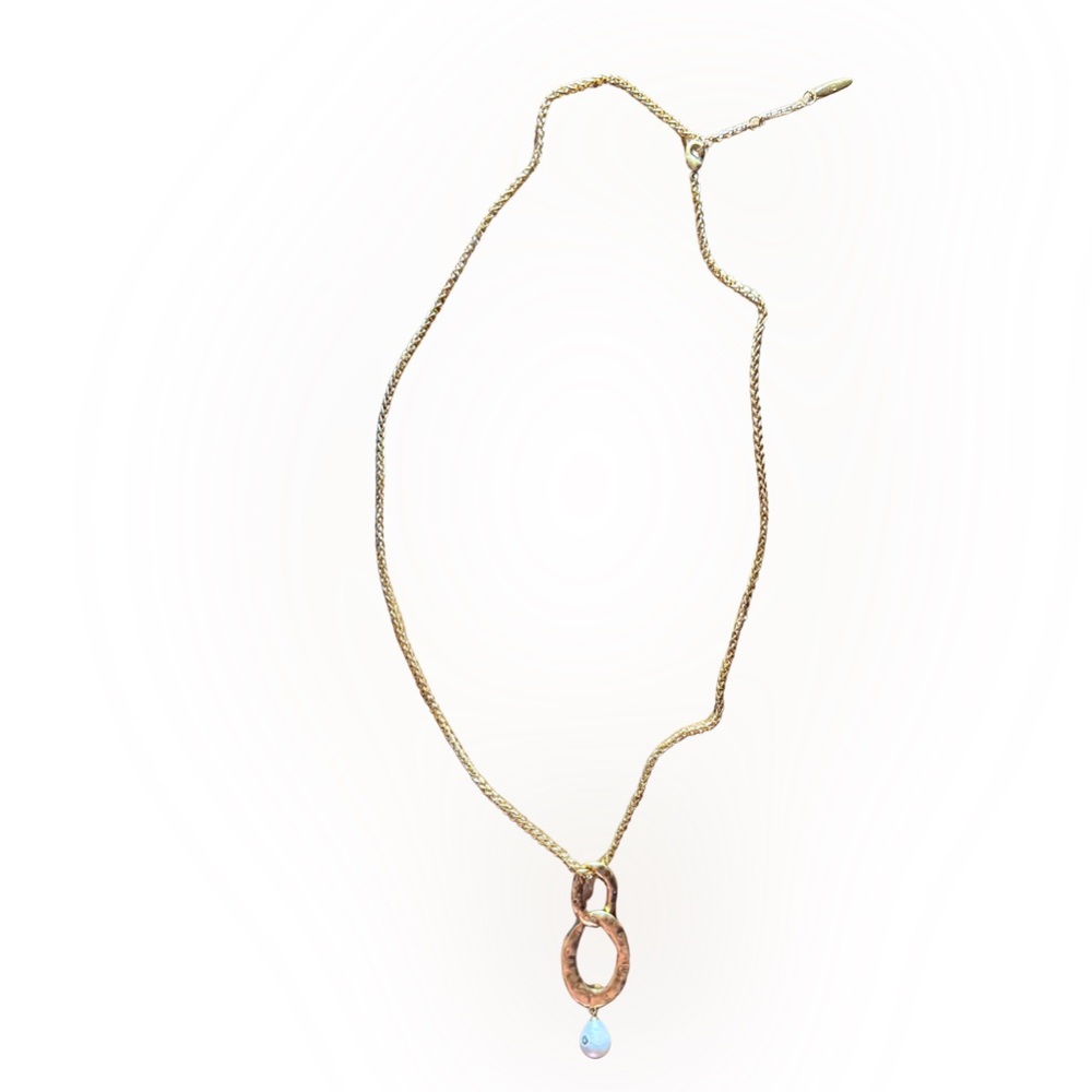 Vintage SOLA CACHET Gold Tone Pendant Necklace with Faux Pearl Drop - Holiday